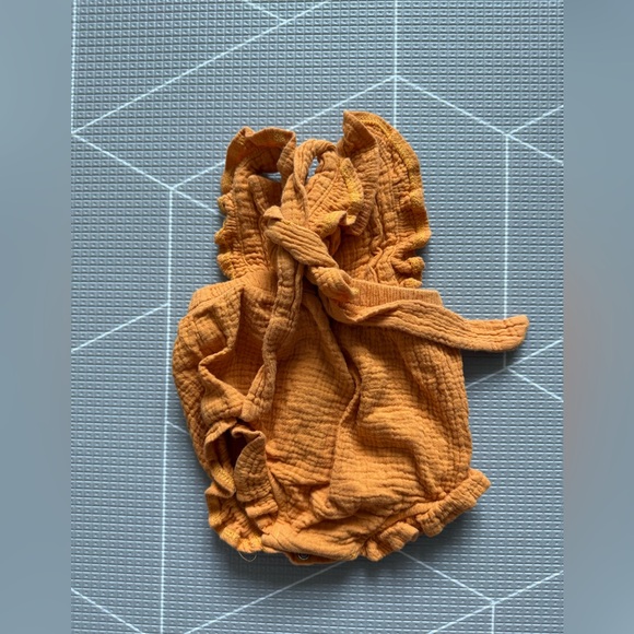 Orange Ruffled Baby Romper - Picture 4 of 5